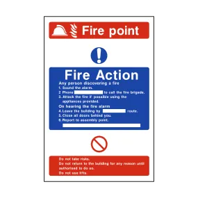 Fire Action Fire Point Sticker