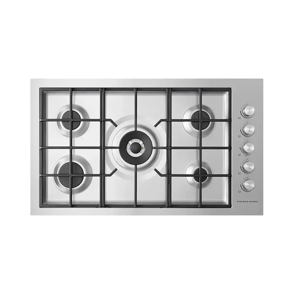 Fisher   Paykel CG905DWNGFCX3 Series 9 Contemporary Flush Fit Gas on Steel Hob, Natural Gas, 90cm Wide - Stainless Steel