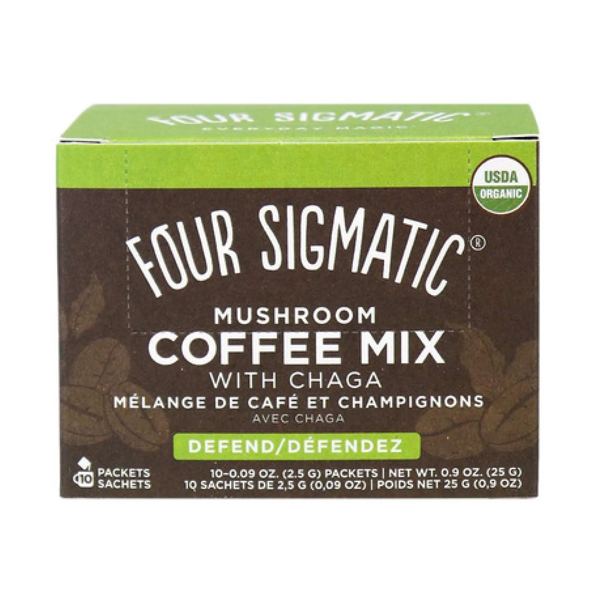 Four Sigmatic Organic Mushroom Coffee Mix with Cordyceps and Chaga (10 Packets)