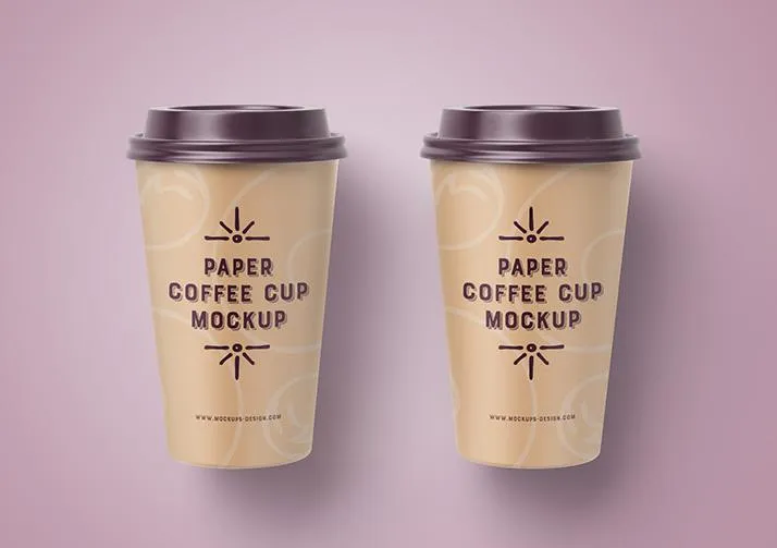 Free 4 x Coffee Cup Mockups Including Various Angles