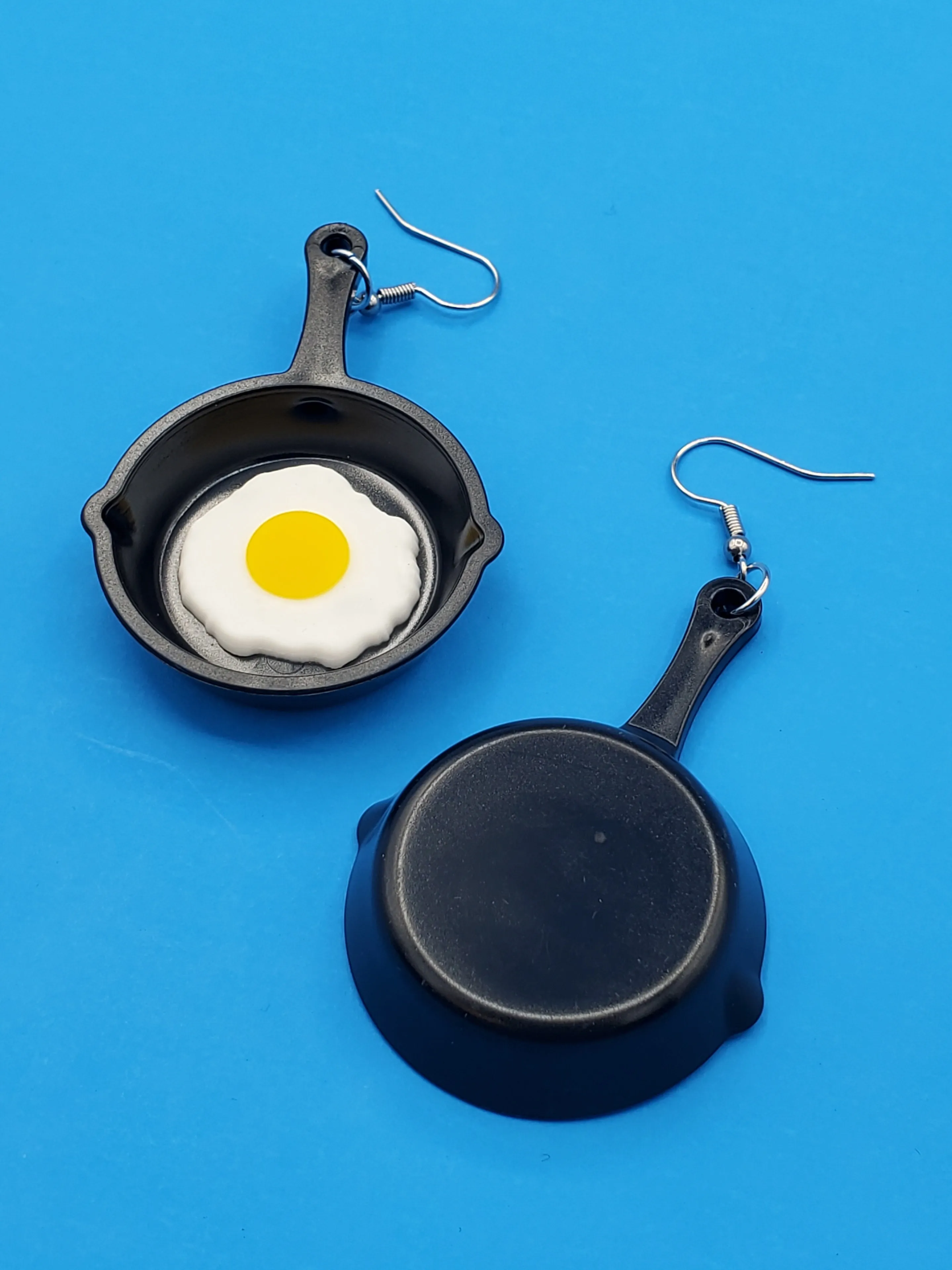 Fried Egg in a Pan Dangle Earrings