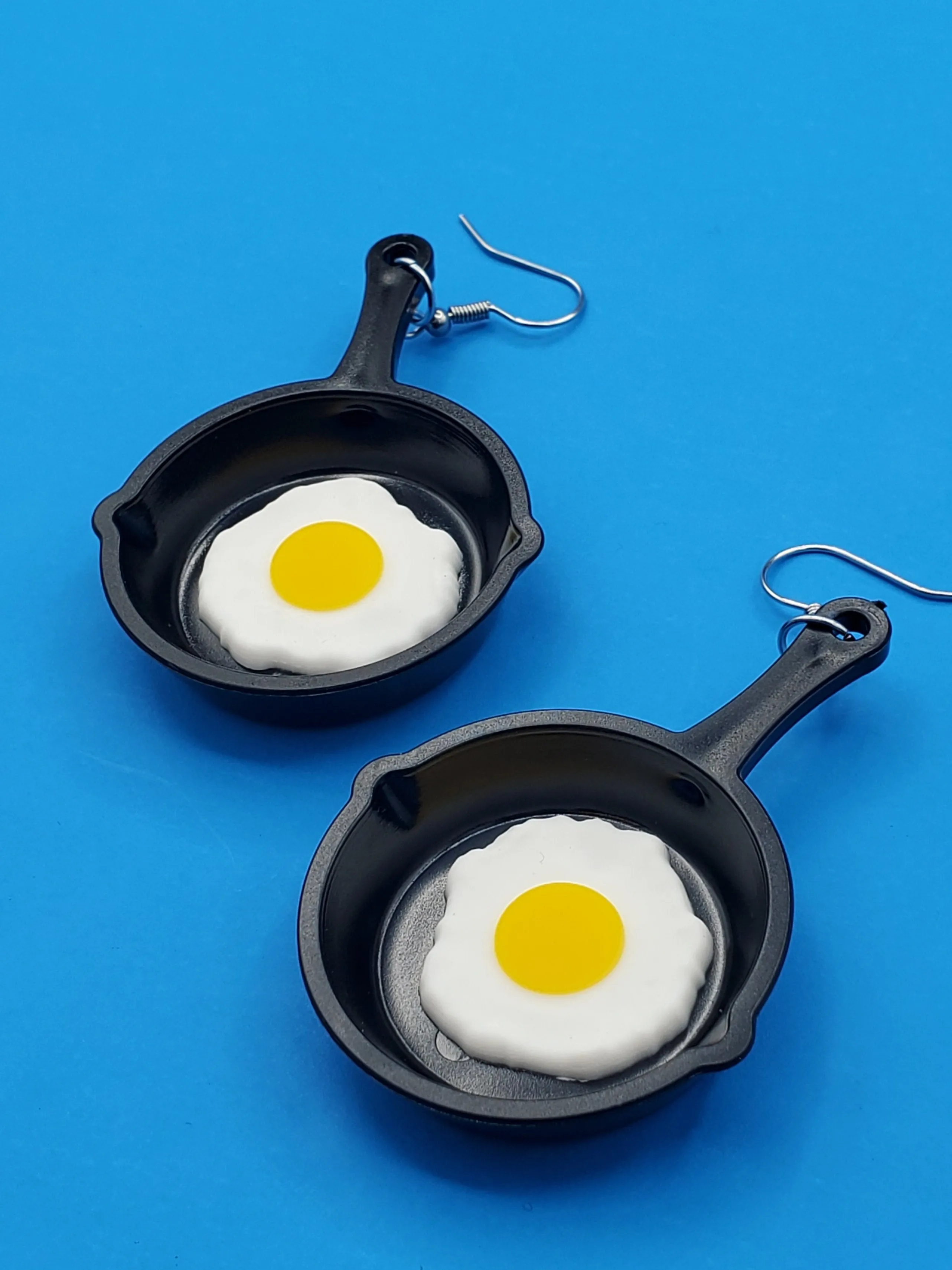 Fried Egg in a Pan Dangle Earrings