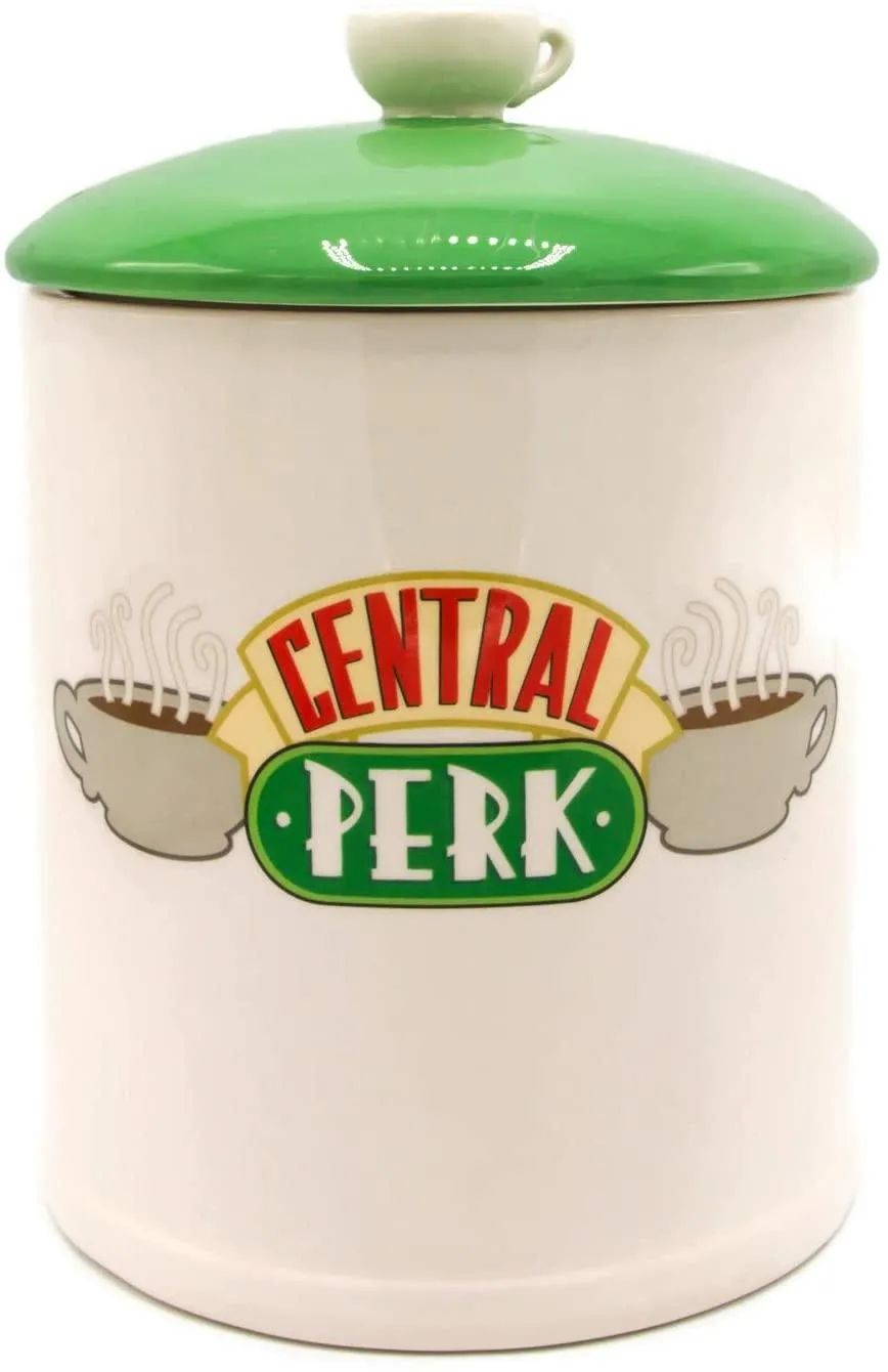 Friends Central Perk Logo Ceramic Cookie Jar Large White/Green