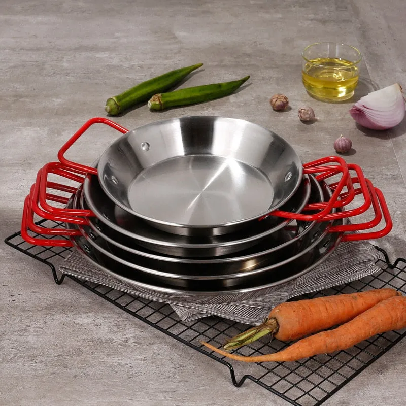 Frying Pot Stainless Steel Spanish Double Ear Non-Stick Frying Pan