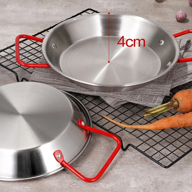 Frying Pot Stainless Steel Spanish Double Ear Non-Stick Frying Pan