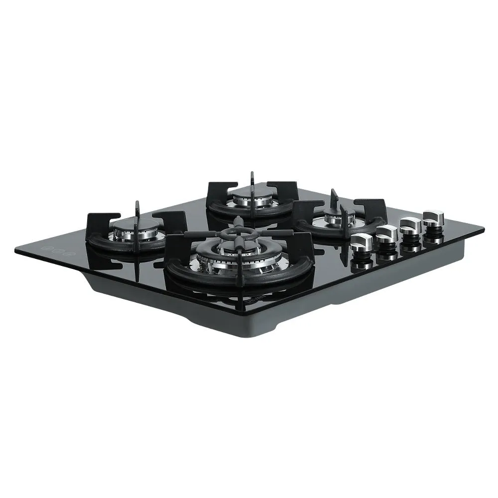 Gas Cooktop 60cm 4 Burner Ceramic Glass Stove Hob Cooker LPG NG Black