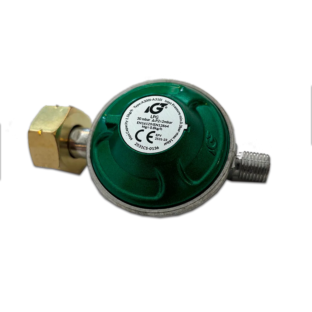 Gas Regulator 30 mBar kit with hose - NL SI IT GR CZ CH HU