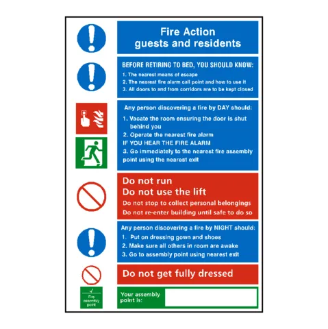 General Fire Action Notice Sticker