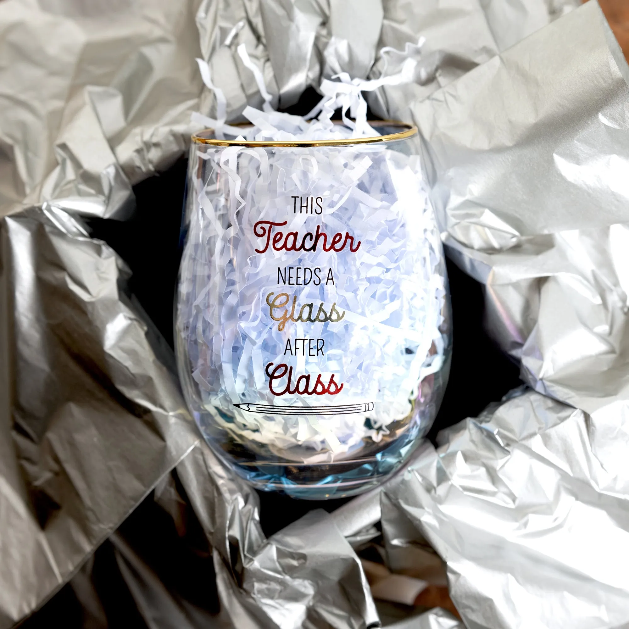 Glass After Class 18 oz Stemless Wine Glass