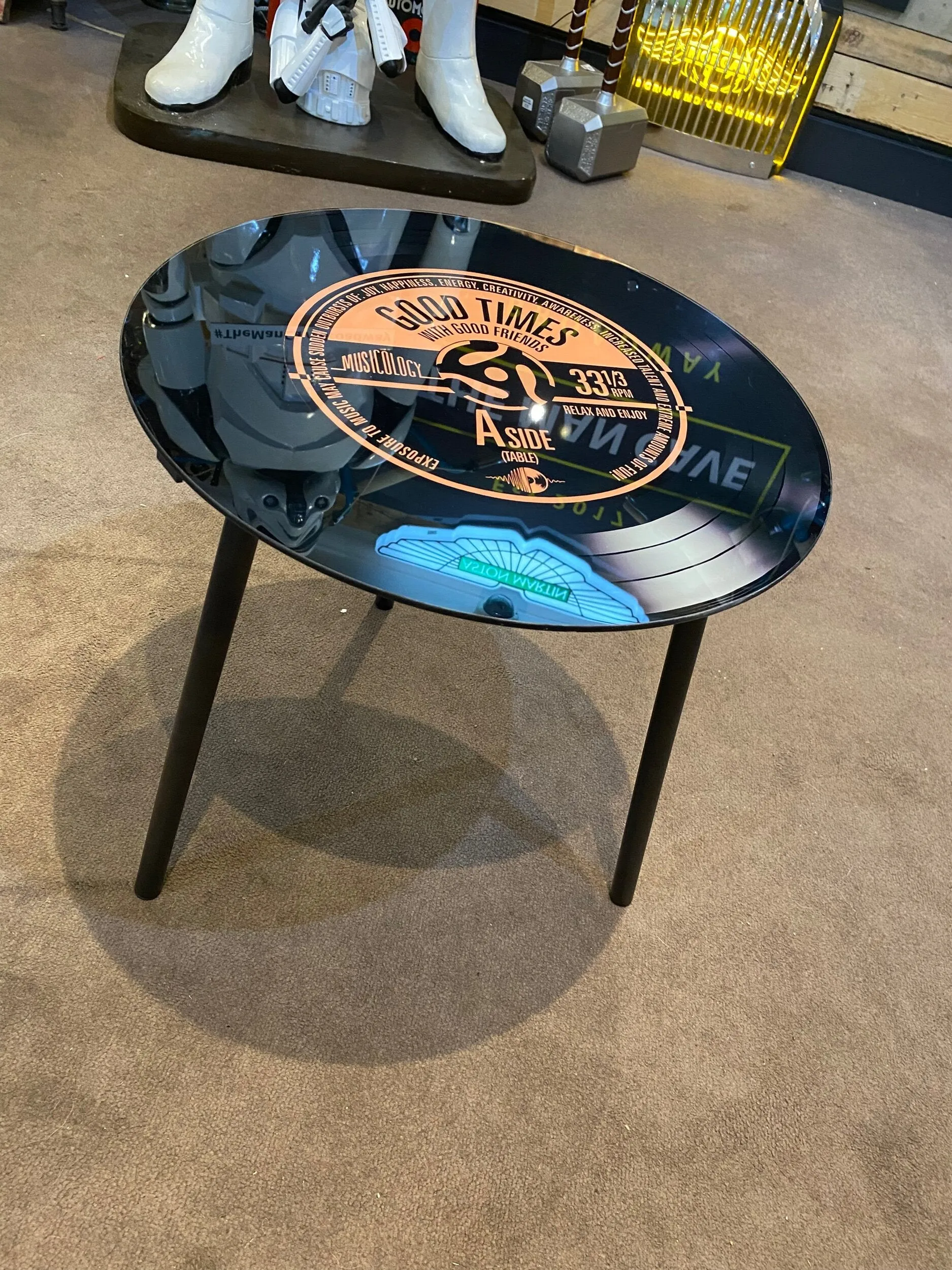 Glass Record Table