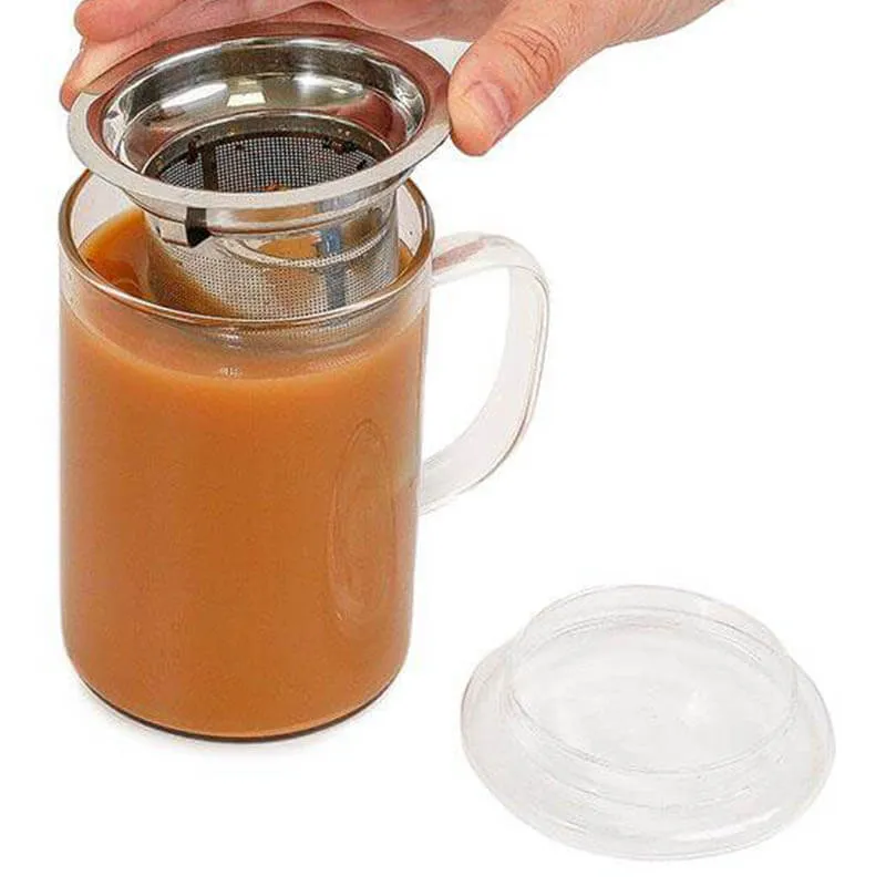 Glass Tea Infuser Mug with Lid