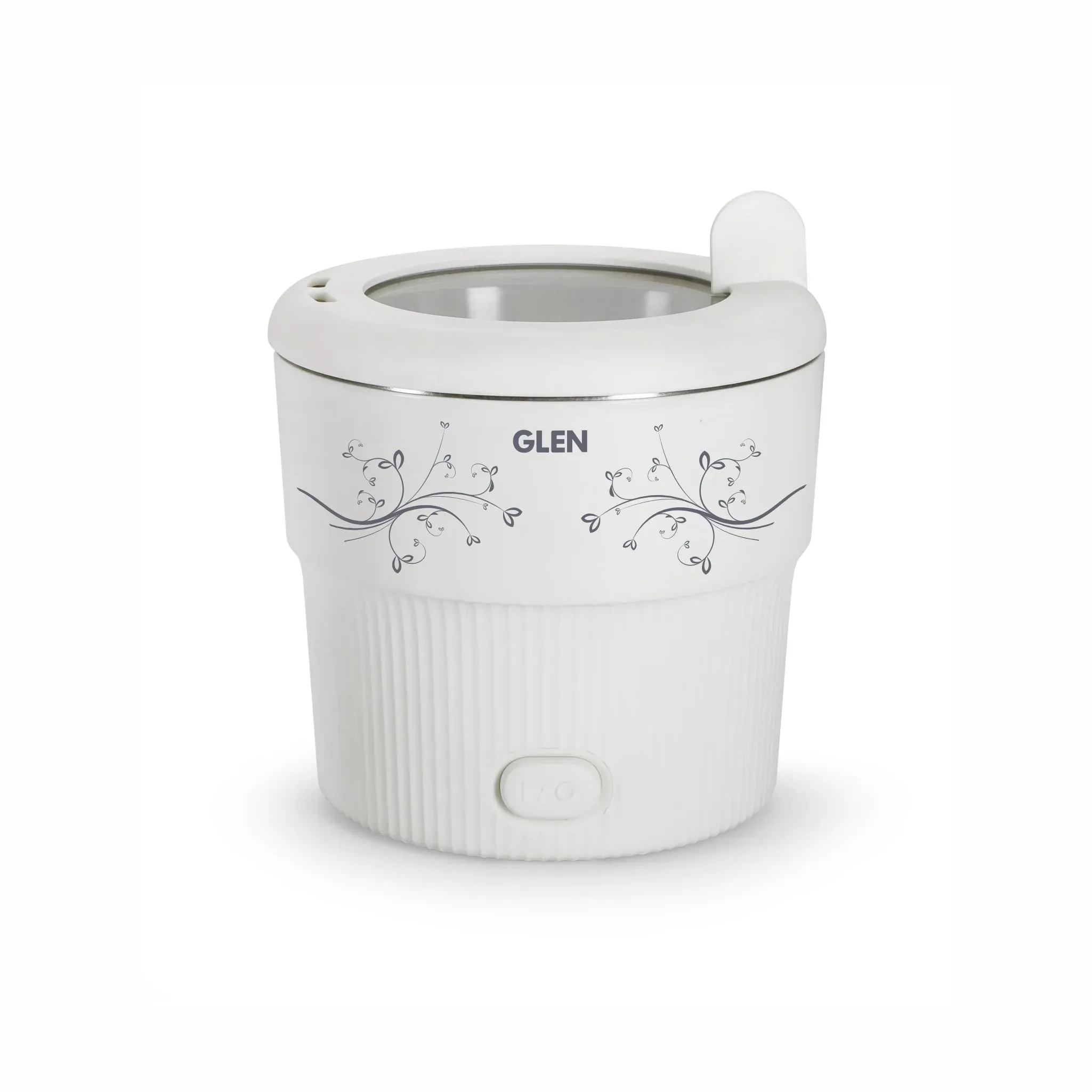 Glen Electric Mini Cooker, 0.8 Litre Steam, Cook & Boil 500W- White  (3054)