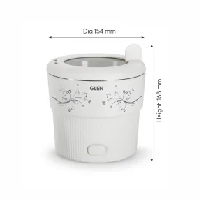 Glen Electric Mini Cooker, 0.8 Litre Steam, Cook & Boil 500W- White  (3054)