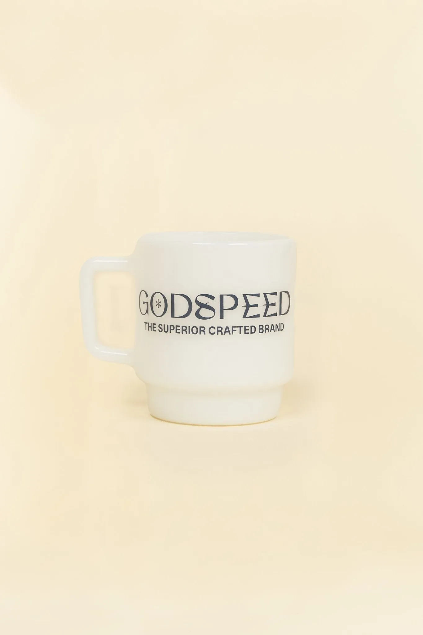 Godspeed Milk Glass 'Perseverance' Stacking Mug - Indigo