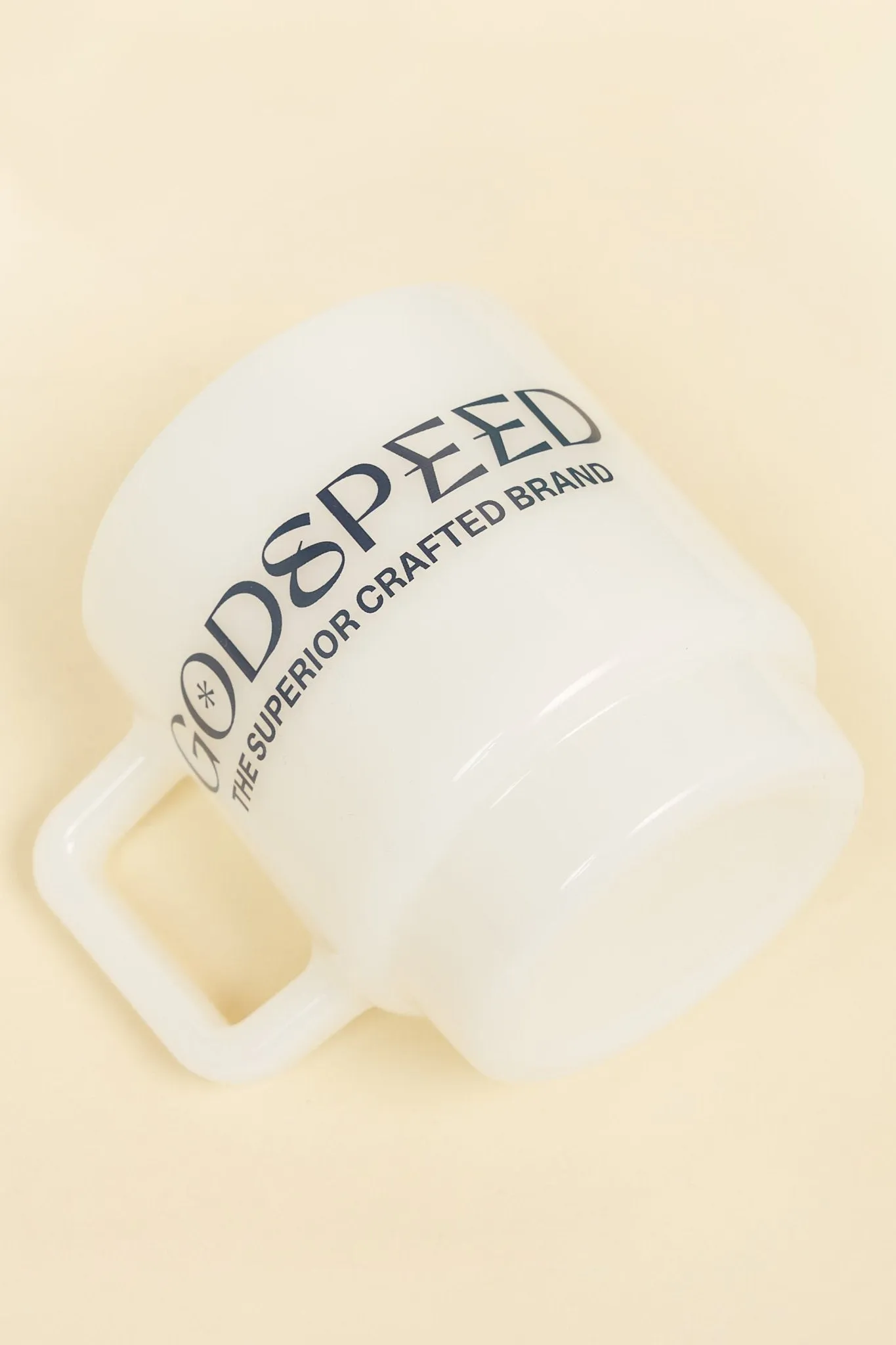 Godspeed Milk Glass 'Perseverance' Stacking Mug - Indigo