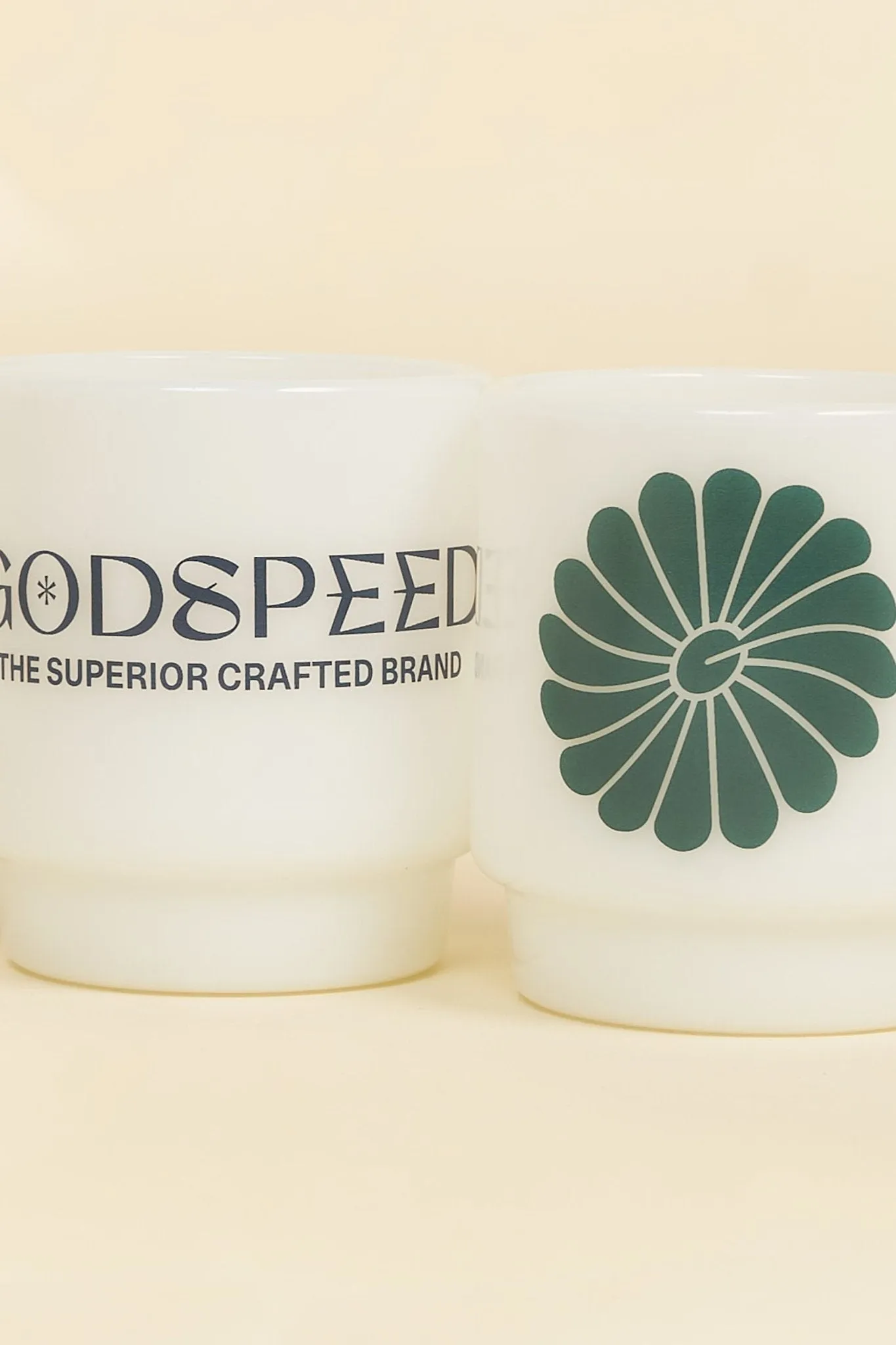 Godspeed Milk Glass 'Perseverance' Stacking Mug - Indigo