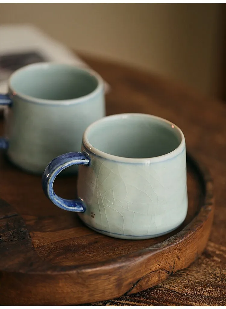 Gohobi Hand-painted Ceramic Cat & Persimmon Mug