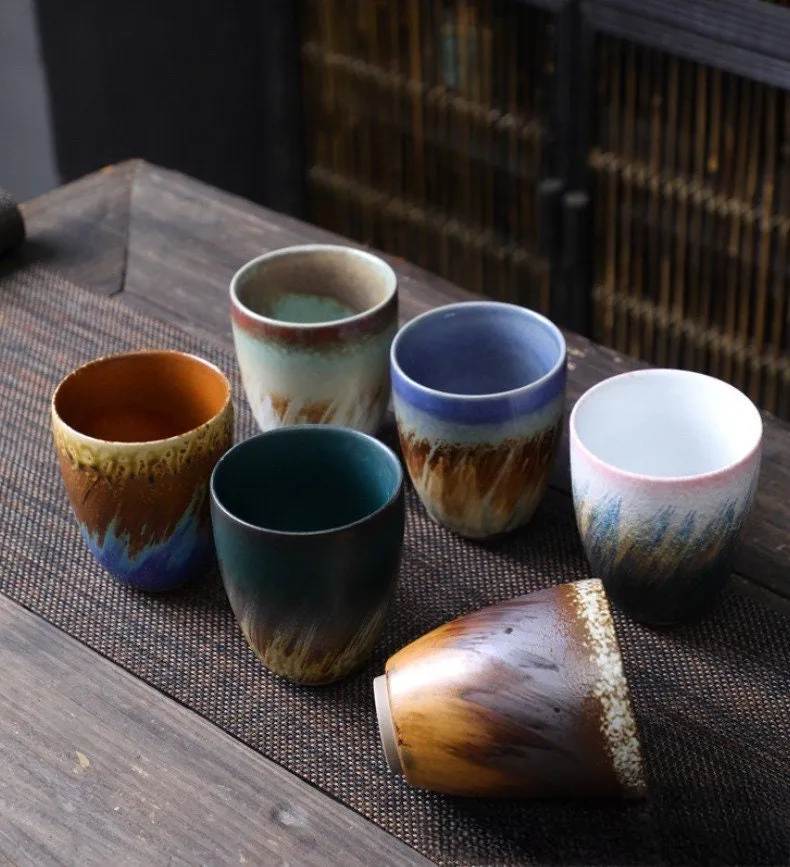 Gohobi Hand-painted Japanese Style Colourful Tea Cup Yunomi