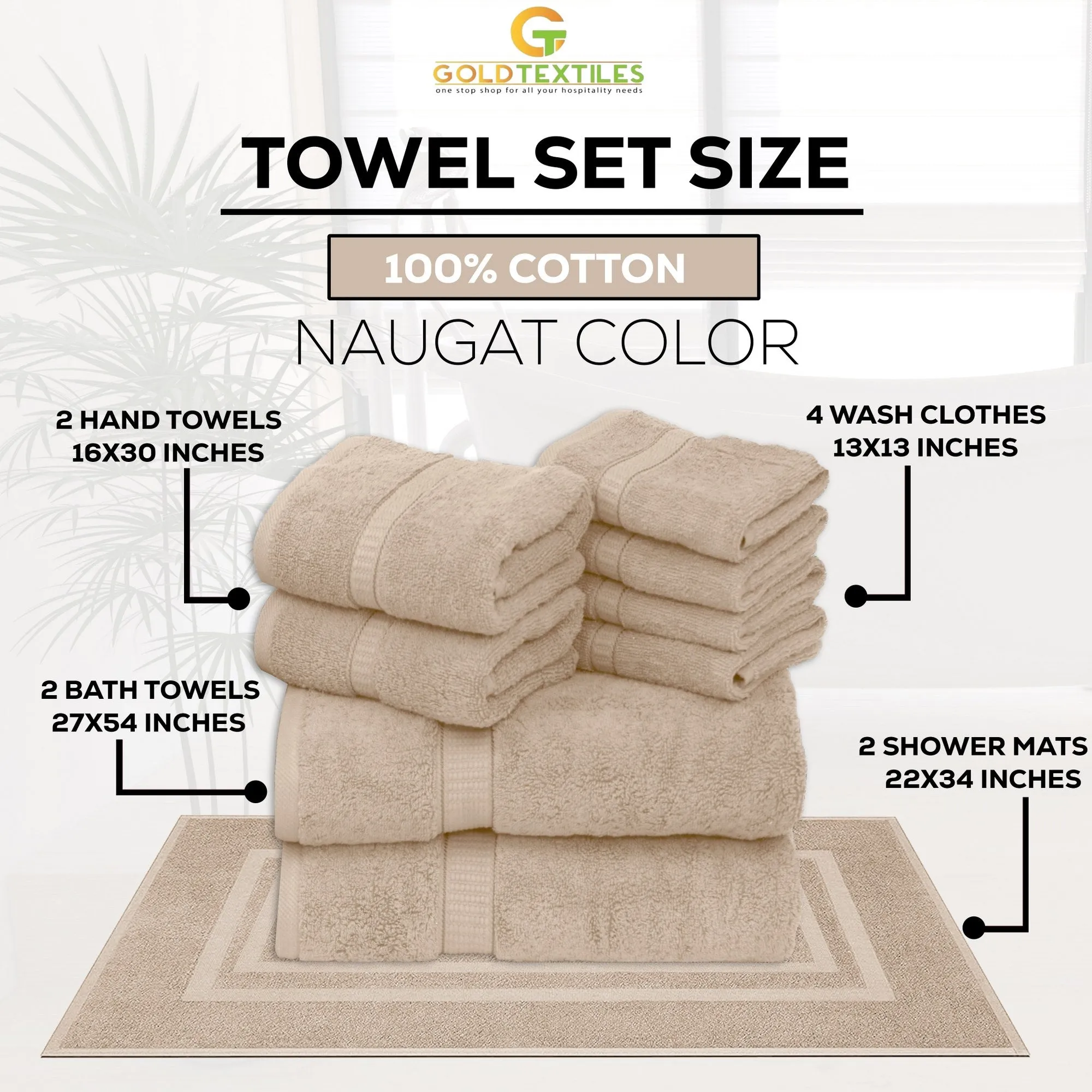 GOLD TEXTILES Luxury 10 Piece Towel Set, (Bath Towel 27x54, Hand Towel 16x30, Washcloth 13x13, Bath Mat 22x34) Ultra-Plush Absorbent Cotton Towels for Bathroom (Black, 10 Piece Towel Set)