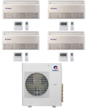 GREE Multi Gen2 Series 42,000 BTU 4-Zone Universal Floor/Ceiling 12K 12K 12K 24K Ductless Mini-Split System