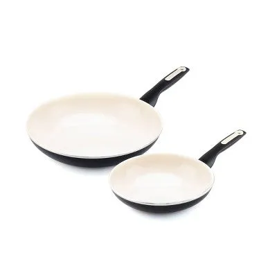 GreenPan Rio 8" and 11" Ceramic Non-Stick Breakfast Set Black