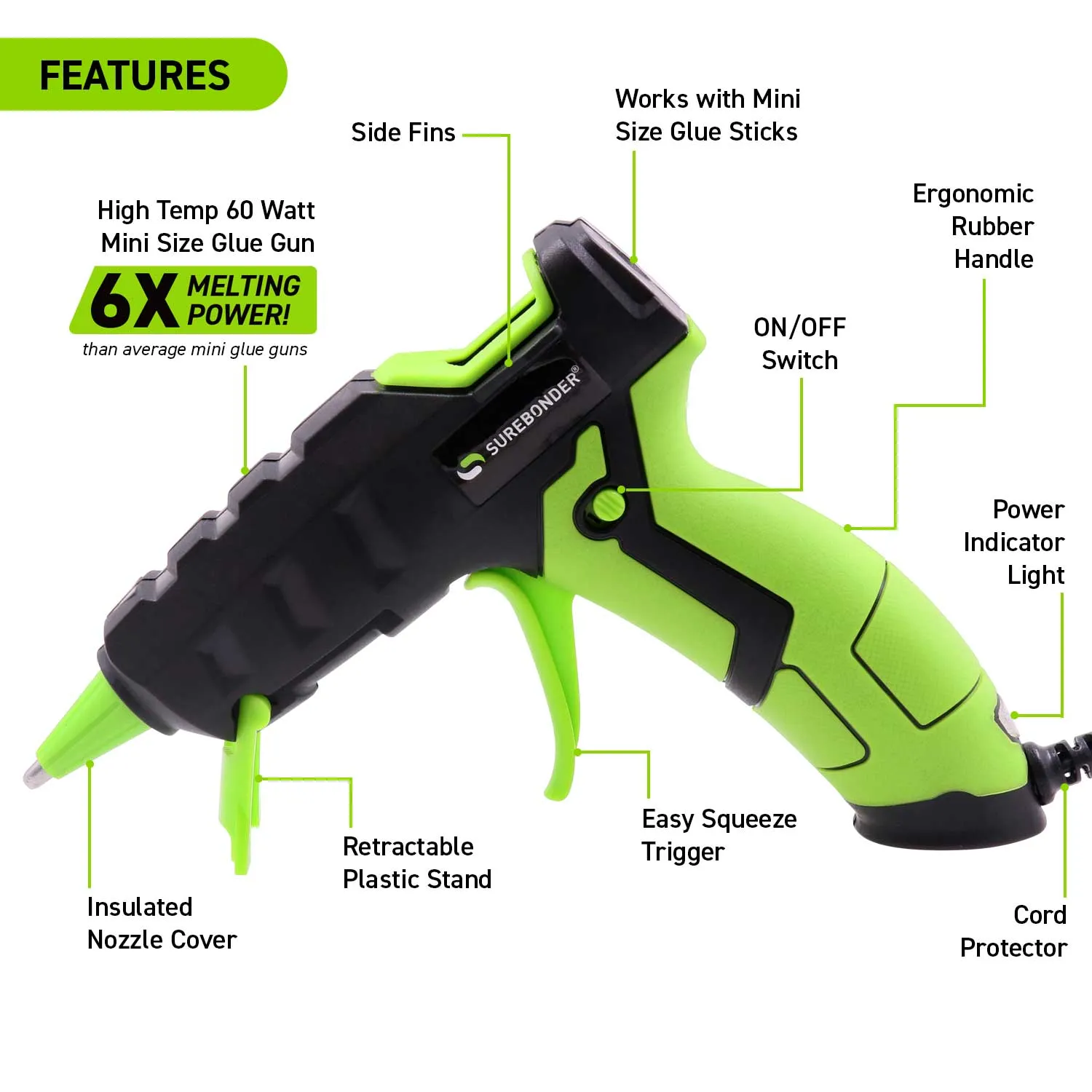 H-127F Specialty Series High-Temperatrue 60 Watt Mini-Size Hot Glue Gun