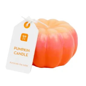 Halloween Pink Ombre Pumpkin Shaped Candle