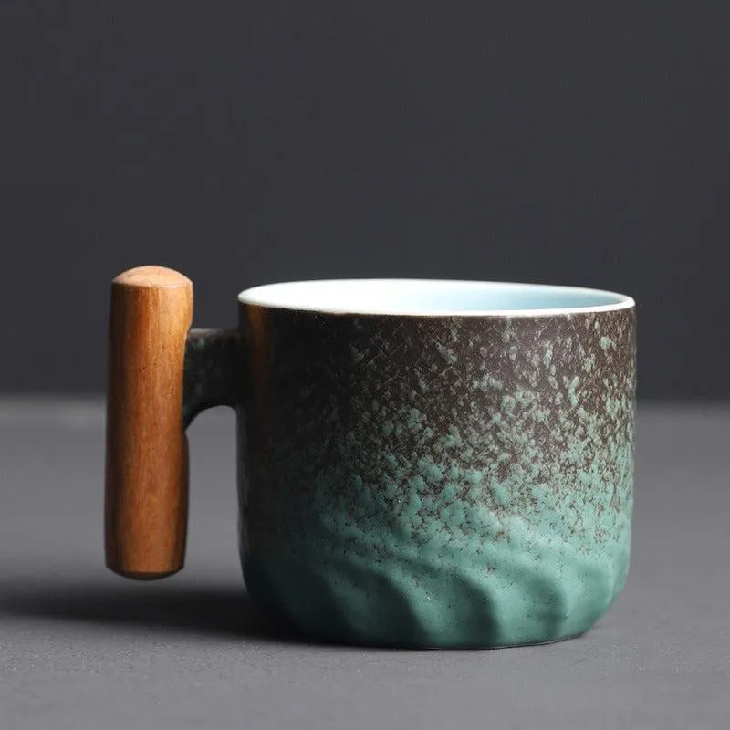 Handmade retro ceramic coffee cup - several colors