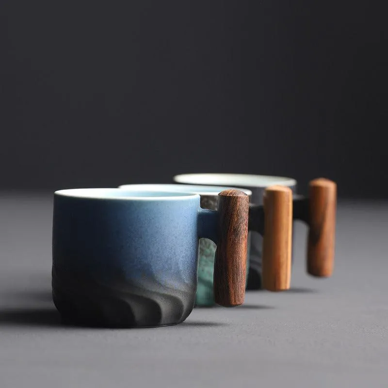 Handmade retro ceramic coffee cup - several colors