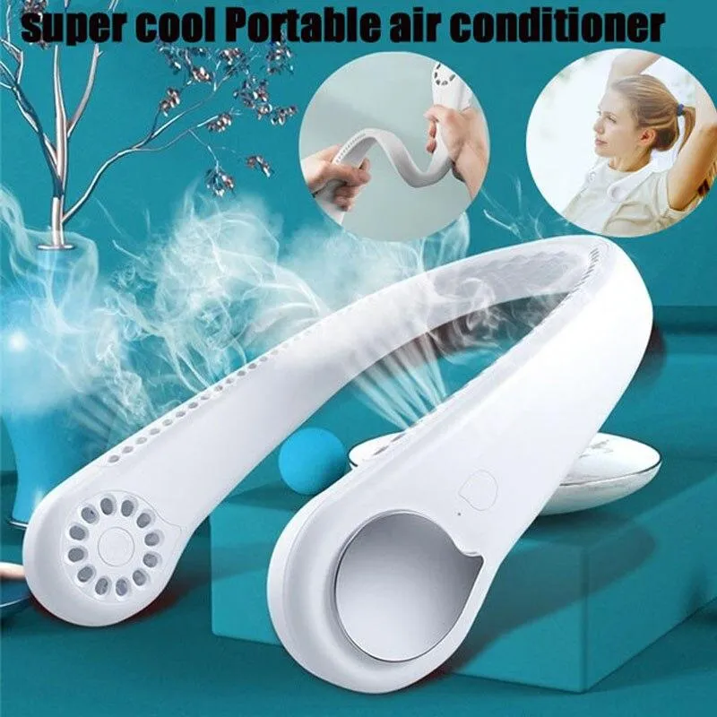 Hanging Neck Fan USB Rechargeable Mini Air Cooler