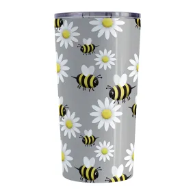 Happy Bee and Daisy Pattern Tumbler Cup