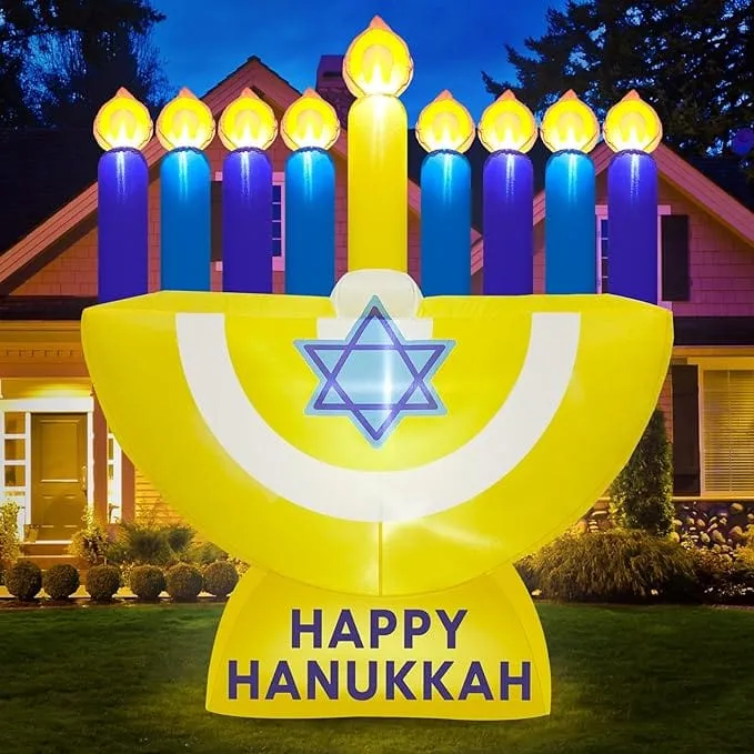 Happy Hanukkah Inflatable Menorah LED 6' Foot