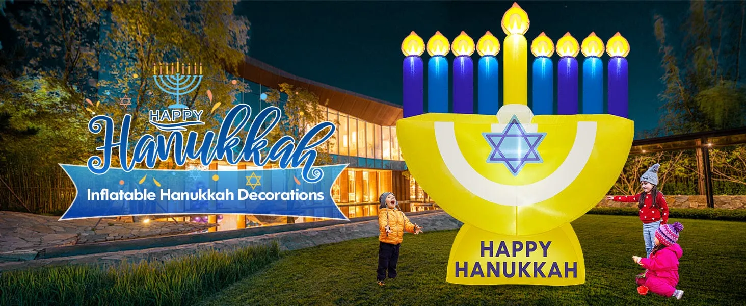 Happy Hanukkah Inflatable Menorah LED 6' Foot