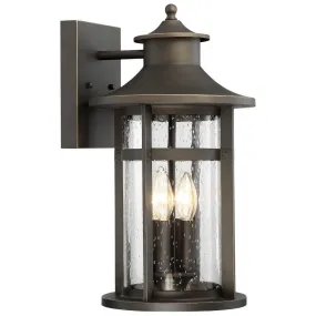 Highland Ridge 18 in. 4 Lights Outdoor Wall Lantern Oil Rubbed Bronze & Gold Finish