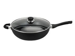 HUDSON Nonstick Black Wok Pan 12.6 inch Cookware with Triangle Helper Handle, Pots and Pans