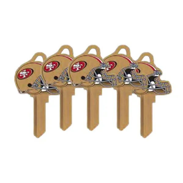 Ilco - NFL TeamKeys - Helmet Edition - Key Blank - San Francisco 49ers - SC1 (5 Pack)