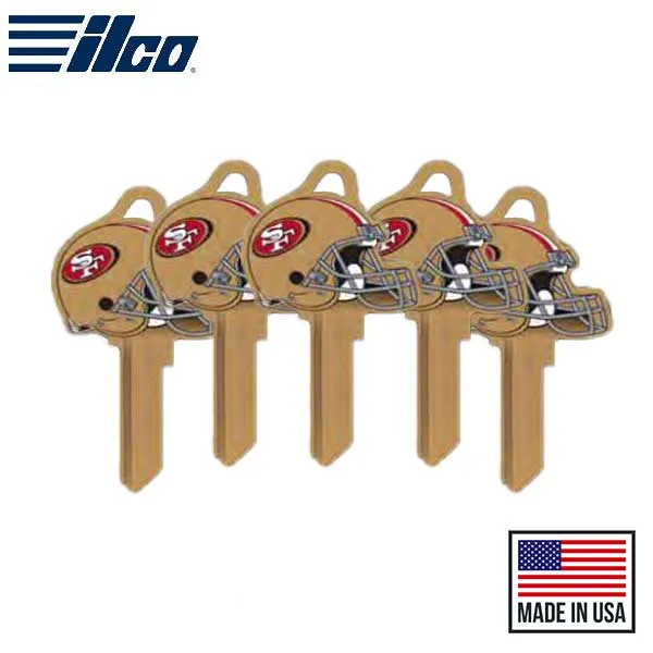 Ilco - NFL TeamKeys - Helmet Edition - Key Blank - San Francisco 49ers - SC1 (5 Pack)