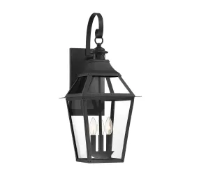 Jackson 3-Light Outdoor Sconce in Black with Gold Highlighted