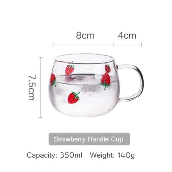 Kawaii Strawberry Glass Water Jug   Cup