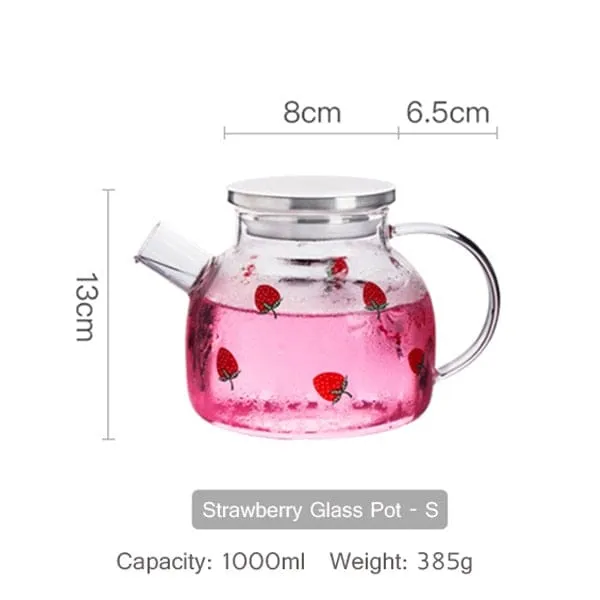 Kawaii Strawberry Glass Water Jug   Cup