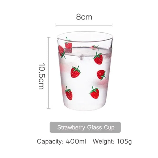 Kawaii Strawberry Glass Water Jug   Cup