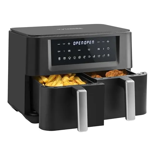 kitchelat DD9L Dual Zone Air Fryer 2 Drawer 9L  Efficient 2400W lthy Oil Free & Low-Fat Cooking