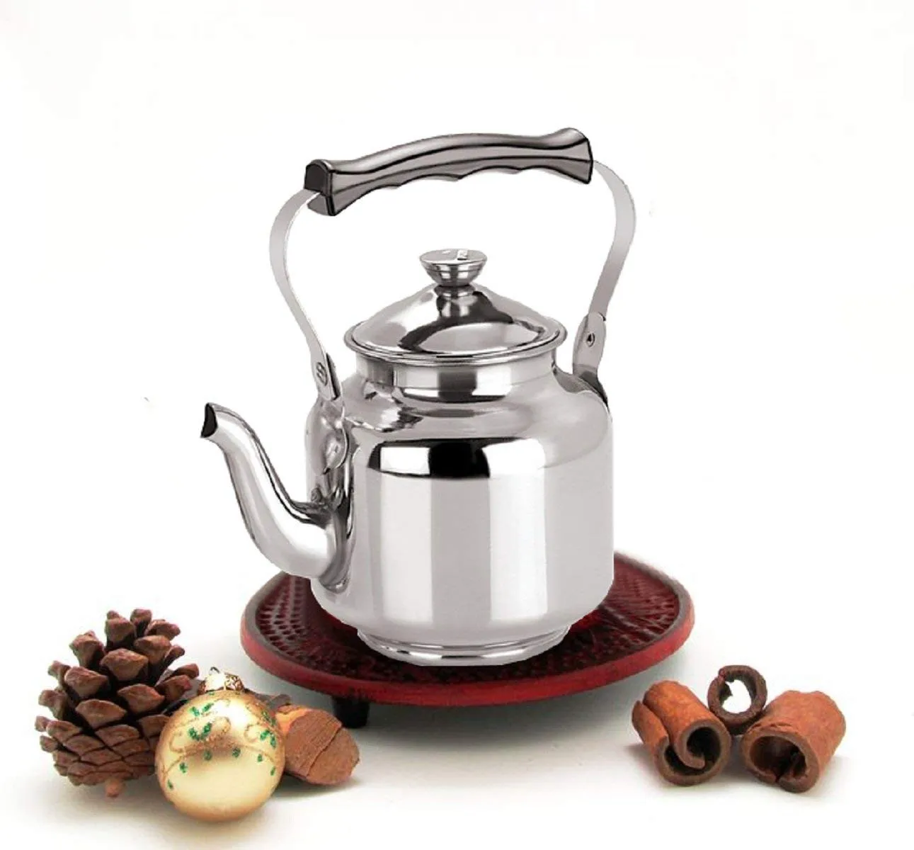 Kuber Industries Stainless Steel Tea Kettle/Hot Water Kettle Capacity Upto 20 Cups (Silver)