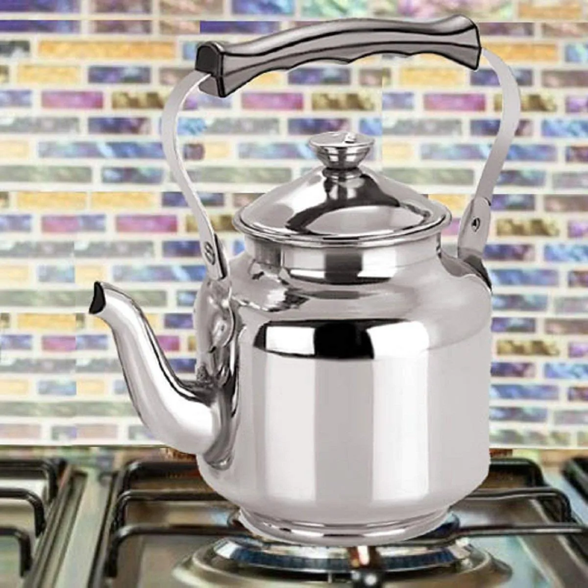 Kuber Industries Stainless Steel Tea Kettle/Hot Water Kettle Capacity Upto 20 Cups (Silver)