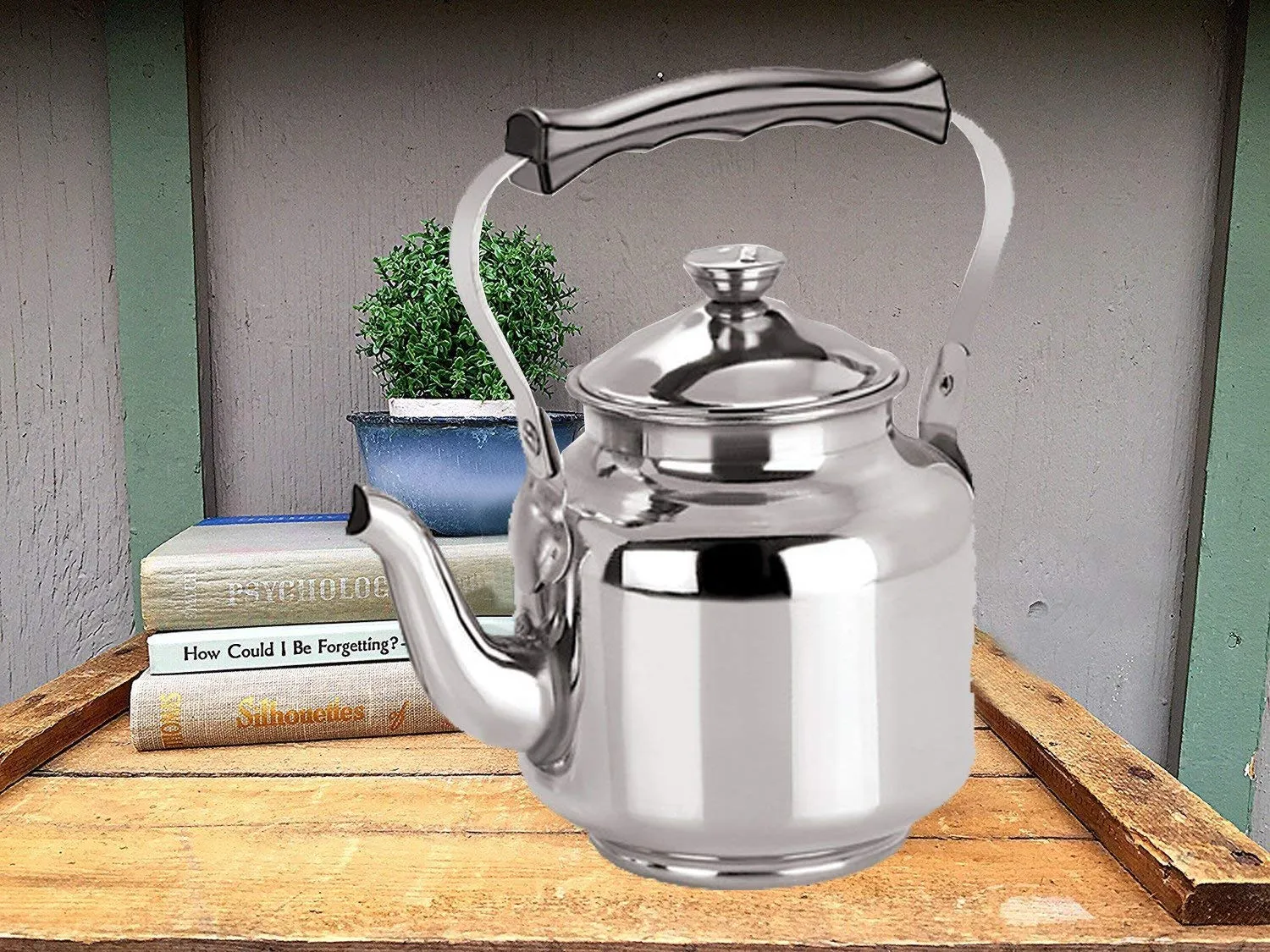 Kuber Industries Stainless Steel Tea Kettle/Hot Water Kettle Capacity Upto 20 Cups (Silver)