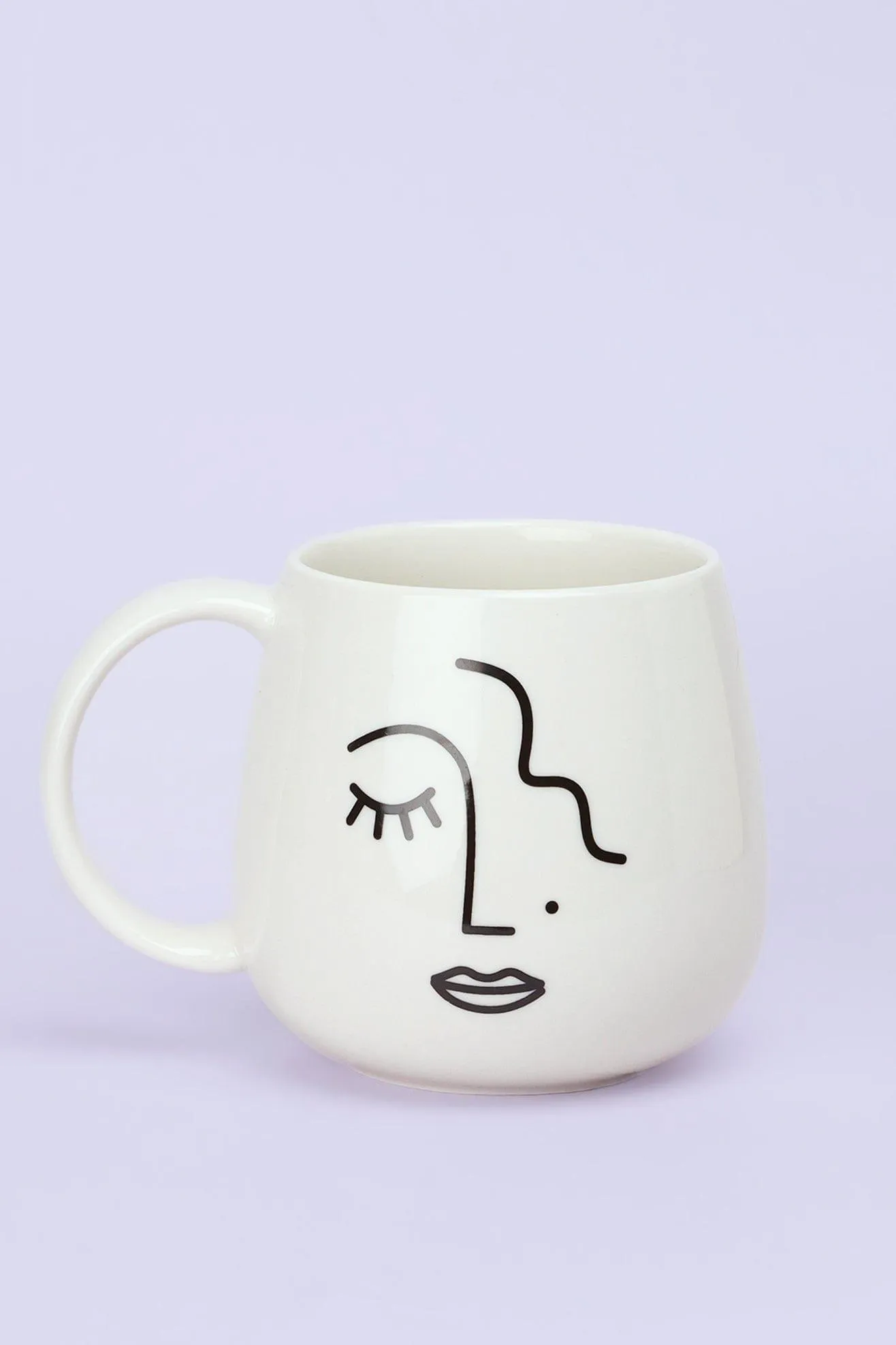 Large Mug with Abstract Face Design