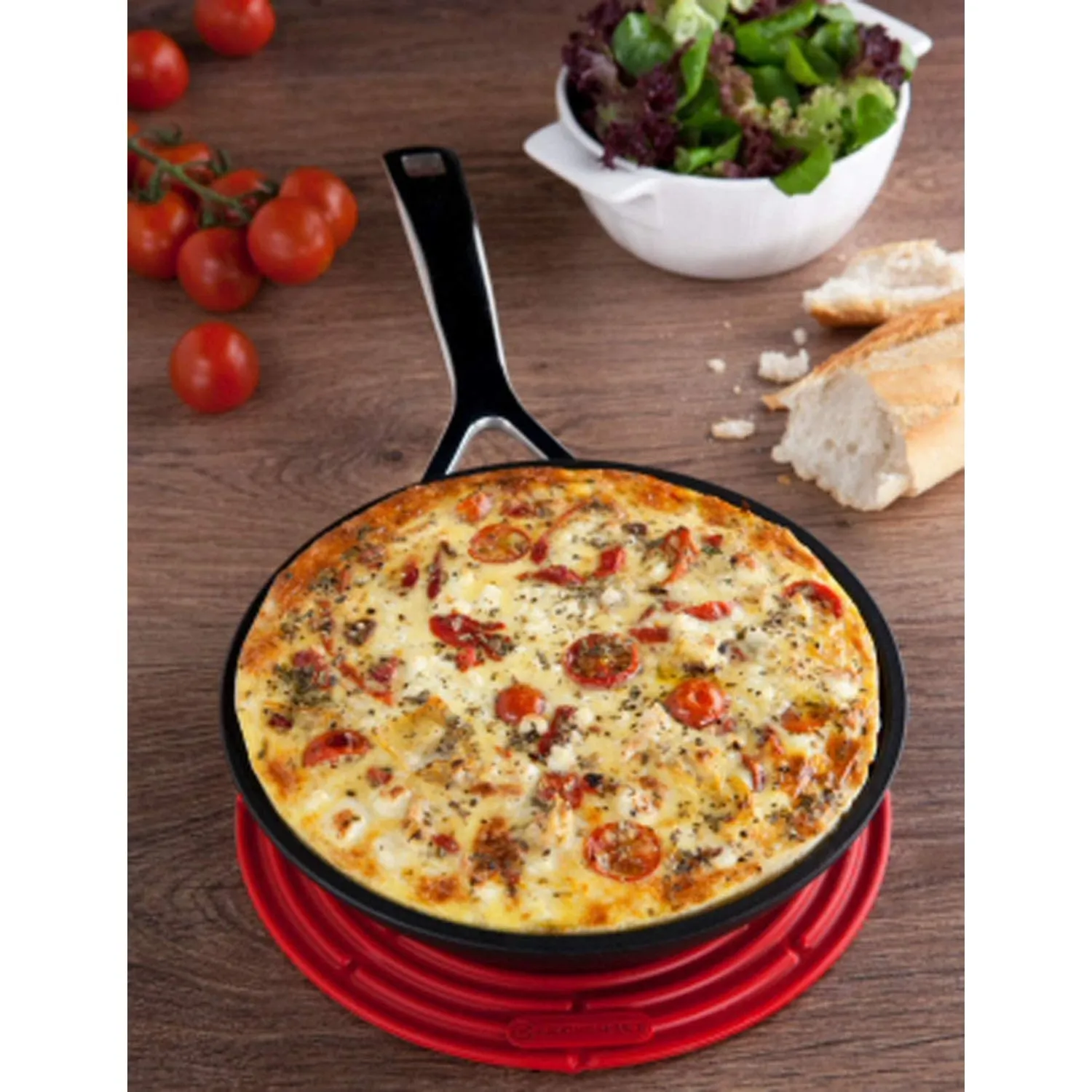 LE CREUSET Padella Bassa Manico Lungo Antiaderente 22cm Alluminio