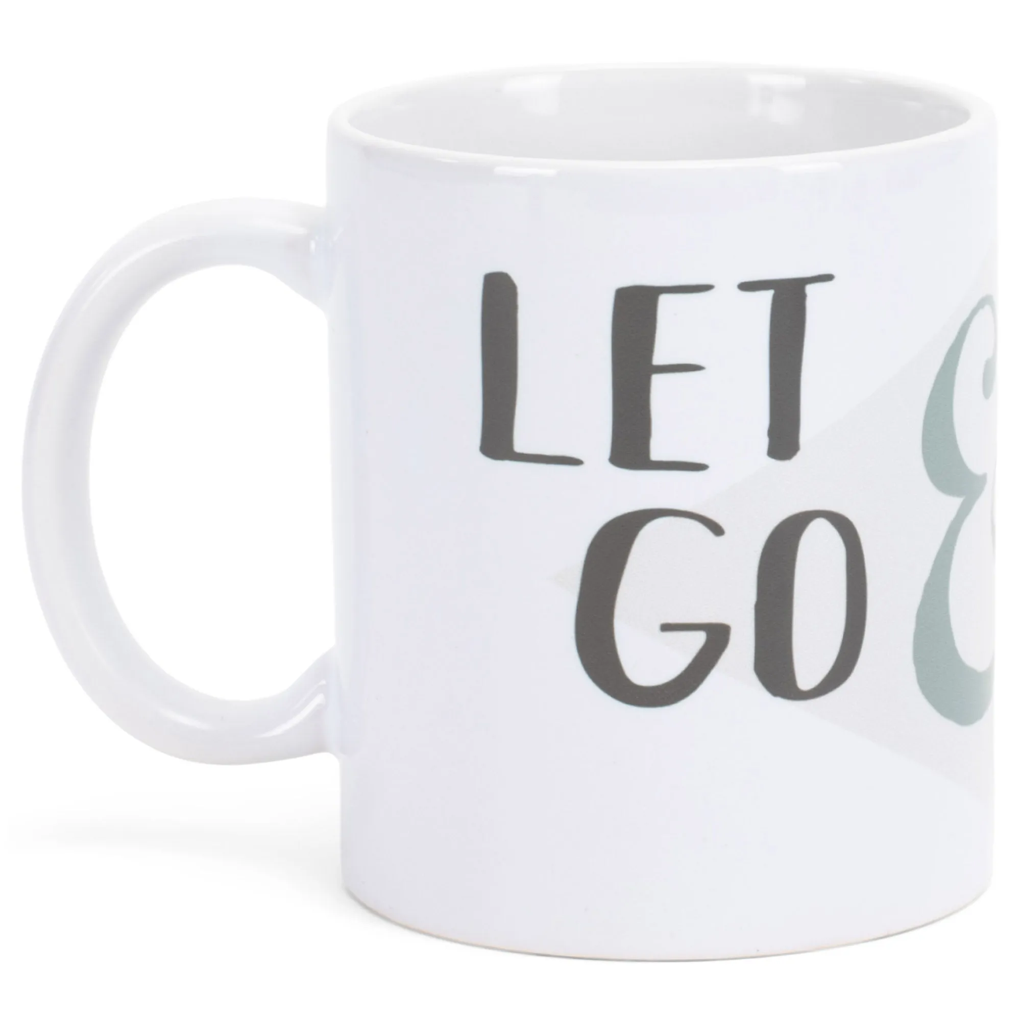 Let Go White 11 Ounce Ceramic Novelty Coffee Mug