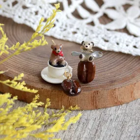 Little Bear and Coffee Earrings