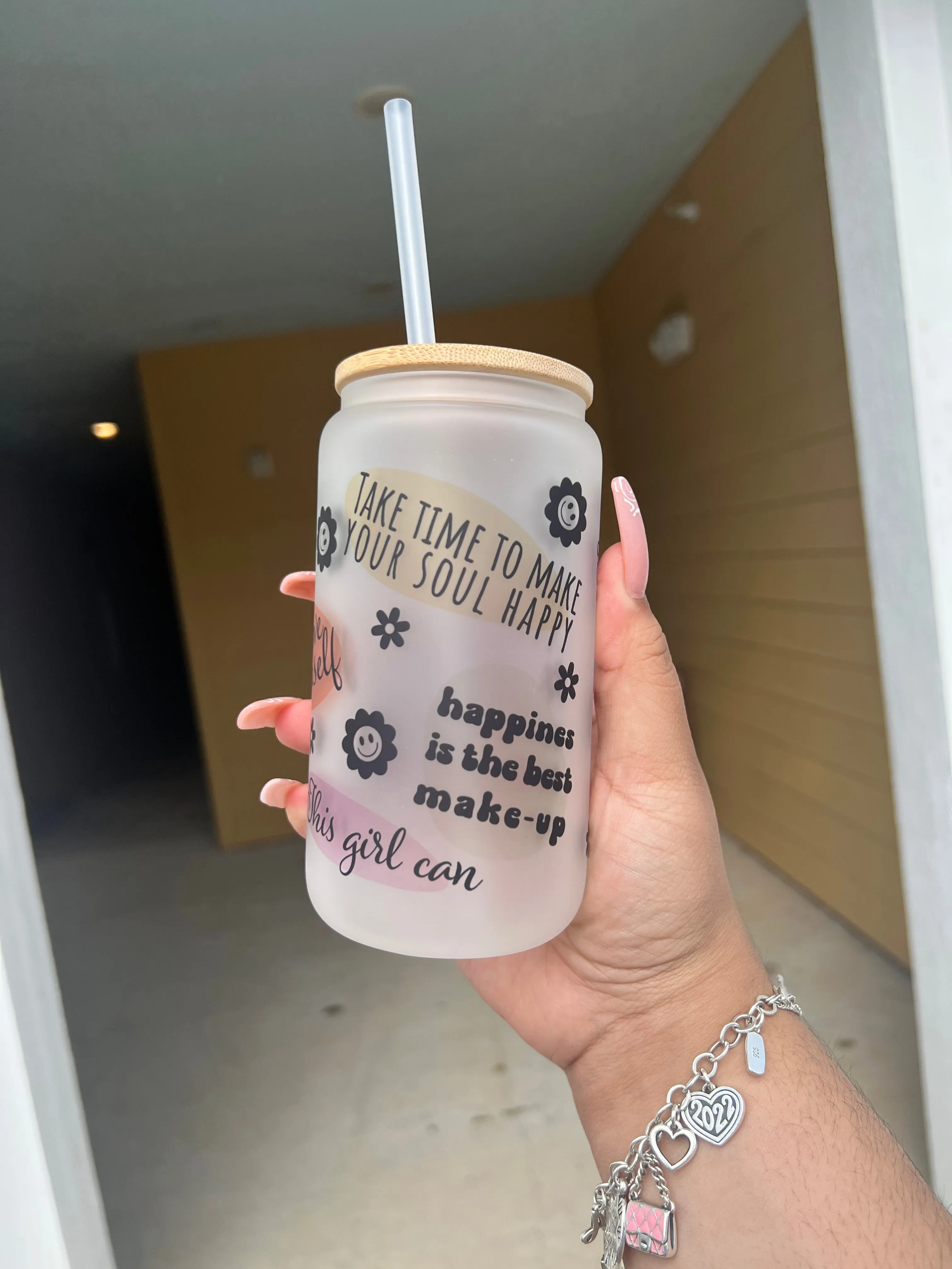 Love yourself frosted cup